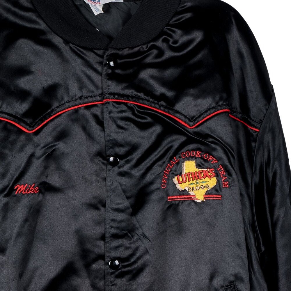 Luthers BARBQ Cook Off Team Bomber Jacket 2XL Texas Barbeque BBQ Satin Western - Picture 6 of 11